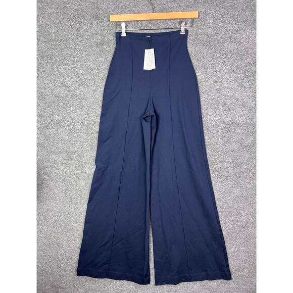 NEW Ripley Rader Navy Blue Ponte Knit Wide Leg Pant Size 4